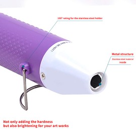 mofa Embossing Heat Pen,Mini Heat Gun,Hot Air Pen Tools Shrink Pen with Stand for DIY Embossing and Drying Paint Multi-Purpose Electric Heating Nozzle 150W 230V (Purple)