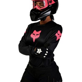 Fox Racing Women's 180 Motocross Dirt Bike Jersey, Black/Black, Large