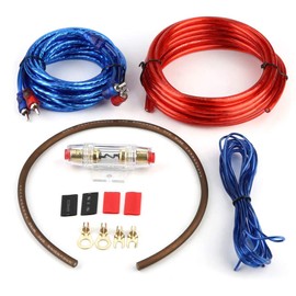 Suuonee Audio Amplifier Cable Set, Car Audio Subwoofer Amplifier Speaker Installation Cable Set with Fuse