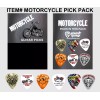 Pick Guy "MOTORCYCLE" Guitar Pick Pack, 6 Picks .71mm Clamshell,