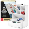 ARTEZA Desktop Pen and Marker Organizer, 6-Compartment White Pen Holder