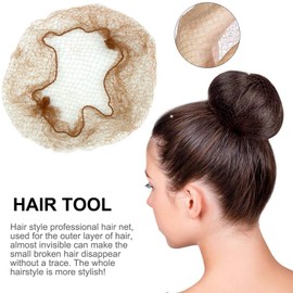 30 Pcs Hair Nets, Hair Holder Ballet Elastic Edge Hair Net Cap Holder for Ballet, Dance, Nurse and so on (Light Brown)
