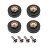 4x Replacement Shower Door Rollers/Runners/Wheels 19mm Diameter (Black-19mm-4pcs)