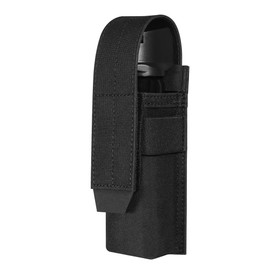 KRYDEX Flashlight Holster, Molle OC/Mace Spray Holder Adjustable Torch Carrier Multitool Case with Molle and Belt Loop (BK)