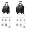 feilario 16in Leather Softside Underseat Carry on Suitcases Expandable Spinner