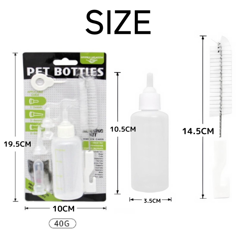 DIZLAS 7 Piece Kitten Bottle Milk Puppy Pet Dropper Hydration