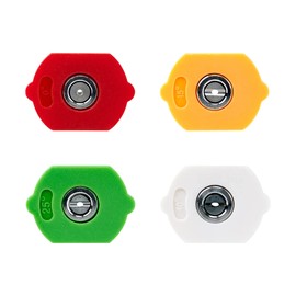 MTM Hydro Pressure Washer Nozzle Tips Bulk Set, 5000 PSI 1/4” Quick Connect Fittings, 0, 15, 25, 40 Degree for Guns, Wands, and Lances, Commercial Grade, 4 Pack