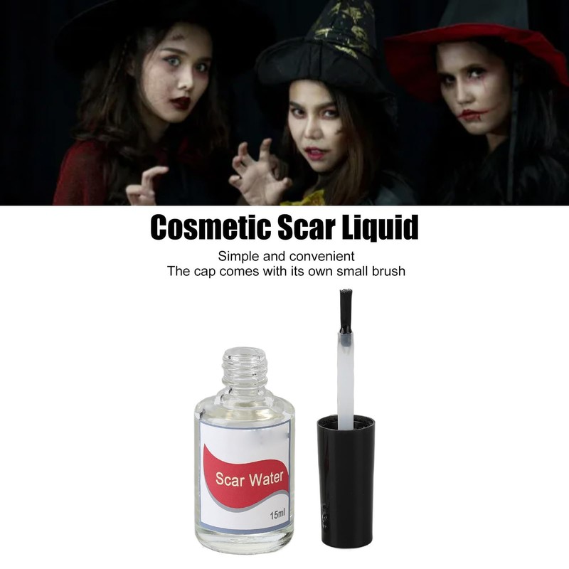 Solid Makeup Collodion with Brush, Makeup Scar Fluid, Liquid Scar