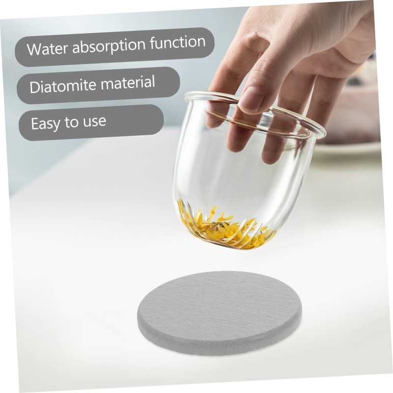 ABOOFAN Pack of 4 Diatom Mud Coasters Absorbent Coaster Diatomaceous