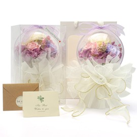 LOZIZI Bobo Ball Bouquet, Soap Flower Bouquet, Artificial Flowers, Non-Withering, Popular, Soap Flowers, Acrylic Ball, Clear Box, Message Card Included, Handbag..