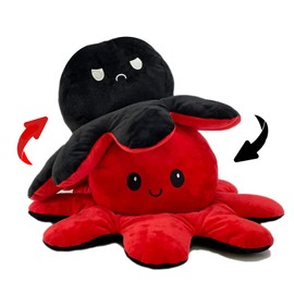 COLORS Giant Reversible Octopus Plush large - Happy and Sad Moody octopus Stuffed toy- Big size 20cm Octopus Plushie Reversable teddy - Flip Octopus UK shows Emotion without saying words! (Sun-Moon)