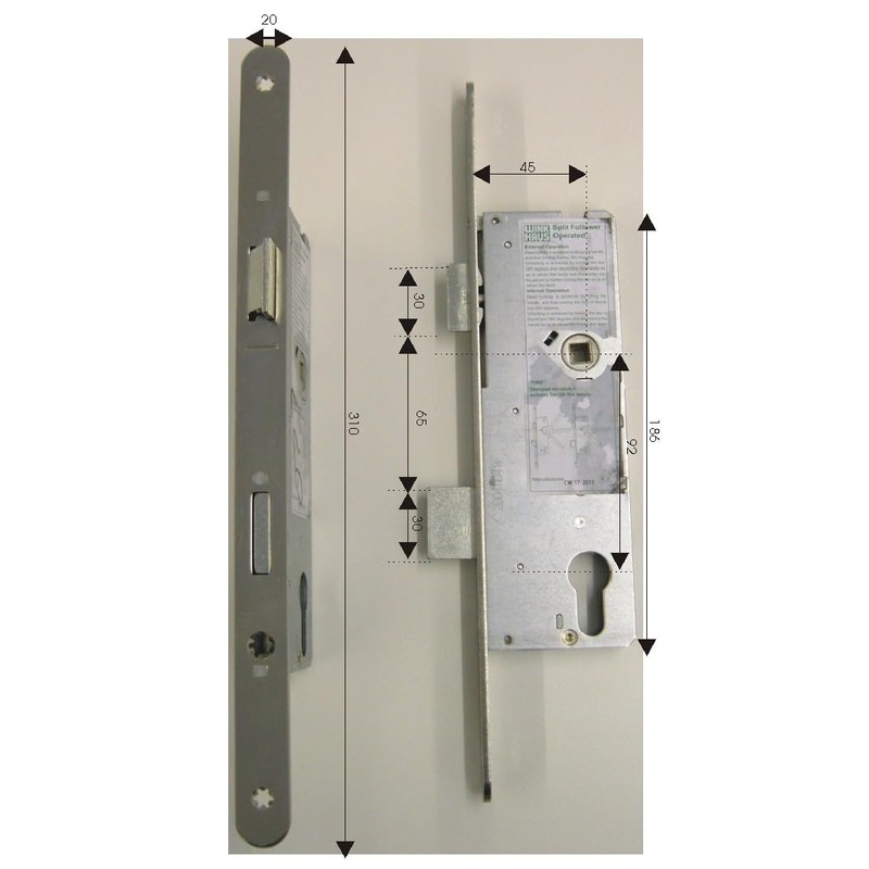 Winkhaus Overnight Door Mortice Lock 45mm Backset with a 20mm