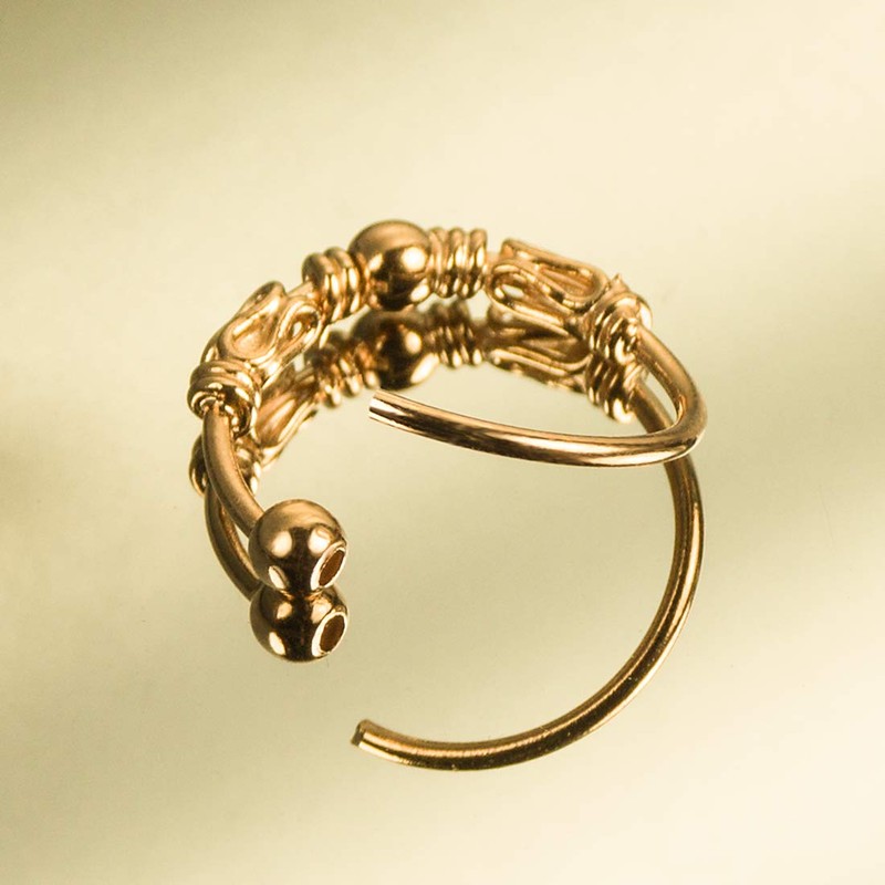 Willys Jewellery Piercing Ring 925 Sterling Silver 18K Gold Plated