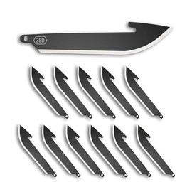 OUTDOOR EDGE 2.5" Drop-Point Blade Pack (Black, 12 Blades), Compatibility Blade Code 250