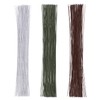 150 Pcs Floral Stem Wire, 22 Gauge WhiteGreenBrown Bouquet Stem,