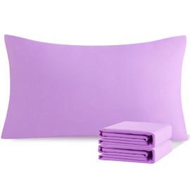 NTBAY King Pillowcase Set - 2 Pack Brushed Microfiber 20x36 Pillowcases - Soft, Wrinkle-Free, Fade-Resistant, Stain-Resistant, Light Purple Pillowcases with Envelope Closure - 20x36 Inches