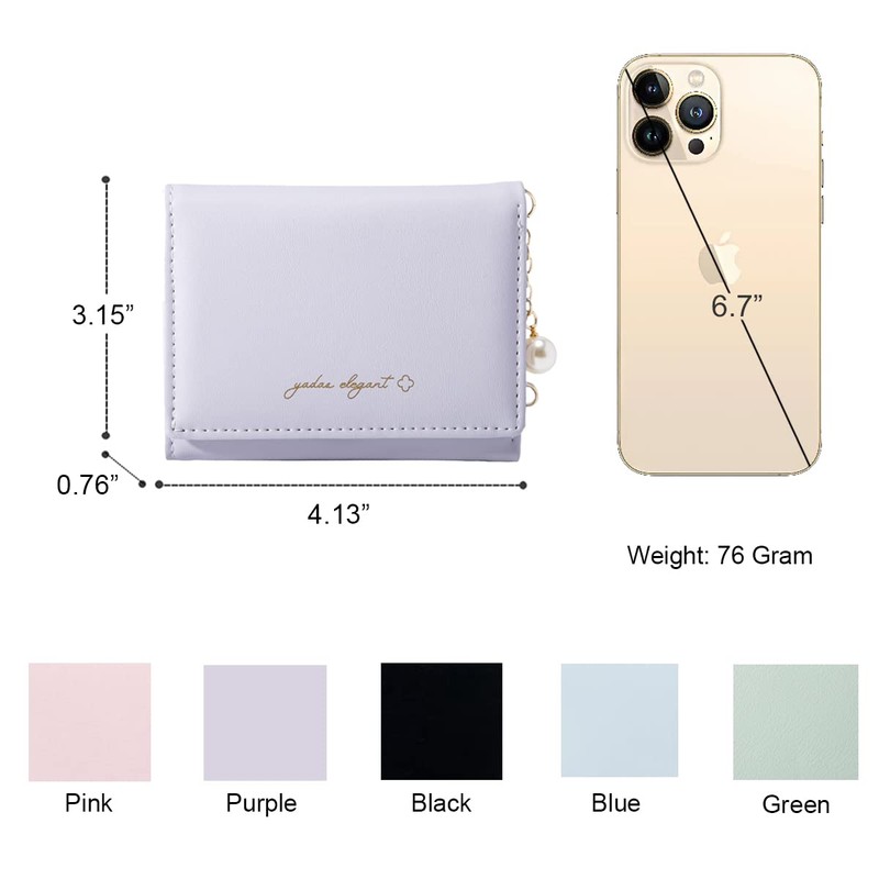 Sunwel Fashion Girls Small Wallet Cute Wallet with Pearl Chain
