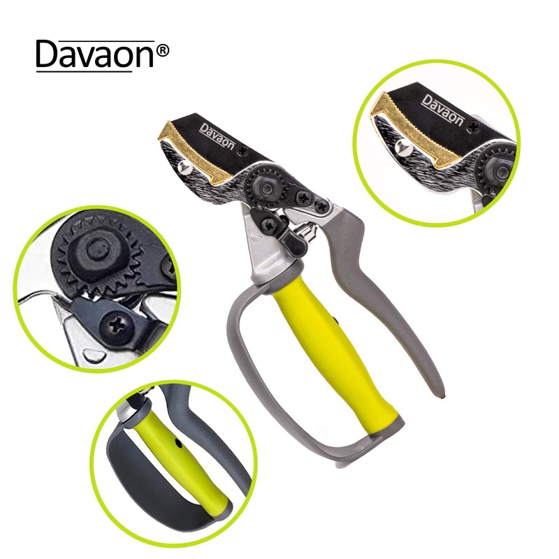 Ergonomic Garden Secateurs (Anvil Style) - Premium Pruning Shears with