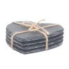 Red Hamper SL002 Drinks Heart-Shaped Slate Coaster Set 4, Wicker