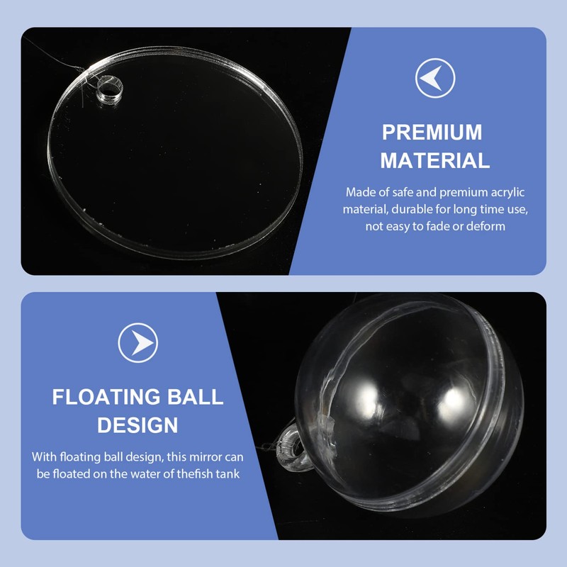ULTECHNOVO 4pcs Floating Double-Sided Betta Fish Training Mirrors Aquarium Accessories