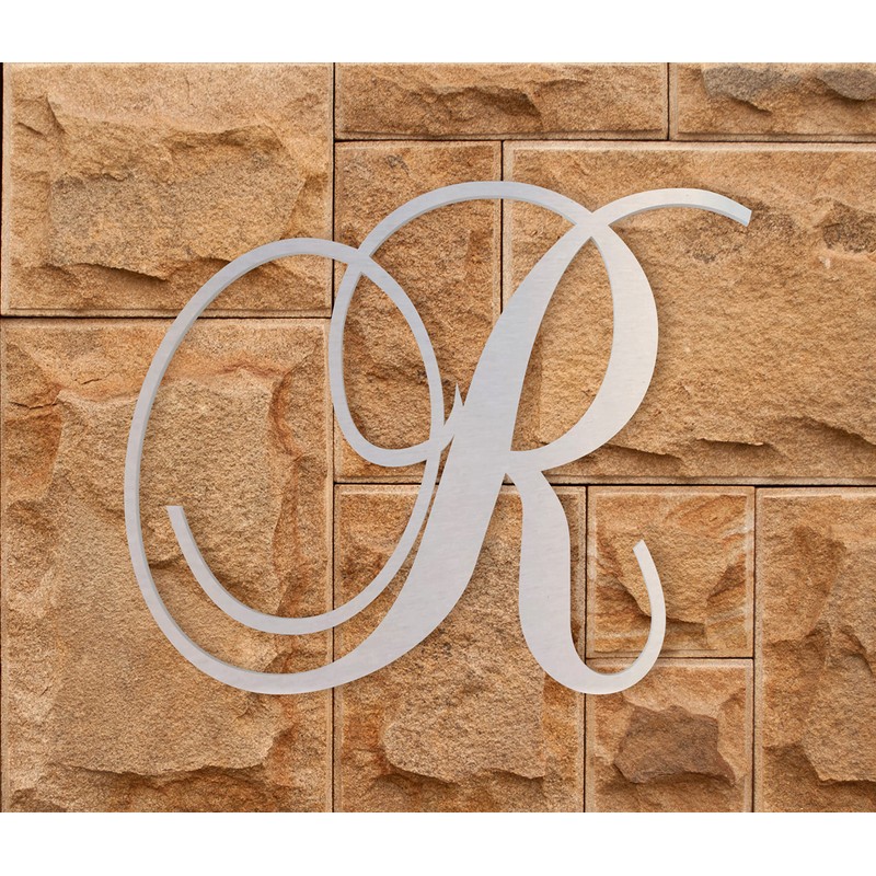 Jess and Jessica Cursive Metal Letter R 6"x7.33" – Wall