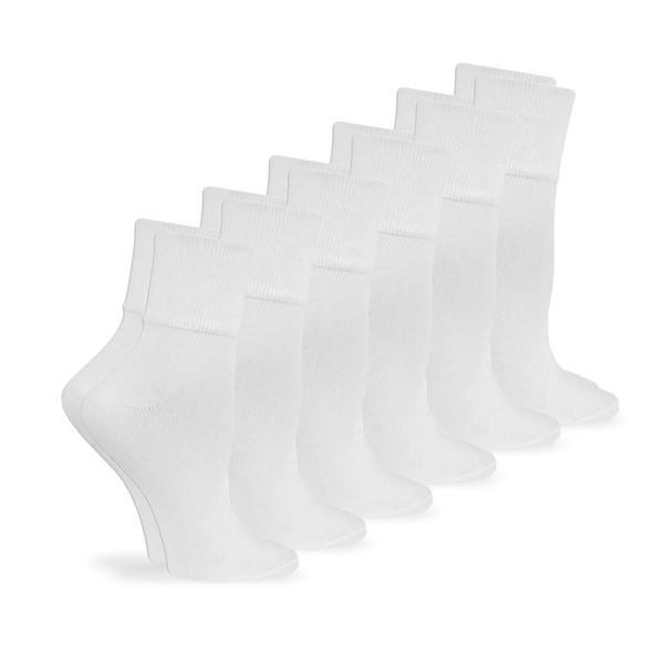 Jefferies Socks Womens Smooth Seamless Turn Cuff Socks 6 Pair