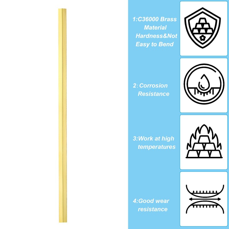 PATIKIL 1/4 x 1/4 x 16" C36000 Brass Square Bar,