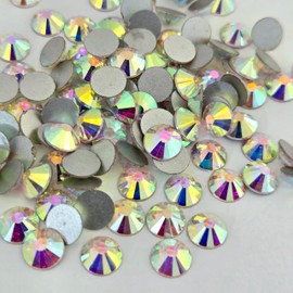 MajorCrafts® 280pcs 7mm ss34 Crystal AB Round Flat Back Non-hotfix Glass Cut Rhinestones Arts & Crafts Gems