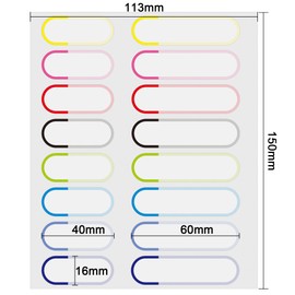 HYBSK 160PCS Name Tag Stickers Waterproof Daycare Labels for School Supplies Water Bottle Sippy Cup Assorted Sizes Colors Label (Blank)