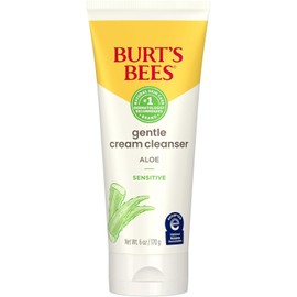Burt's Bees Gentle Cream Cleanser with Aloe for Sensitive Skin 98.9% Natural Ingredients 6 oz Style / 민감성 피부를 위한 알로에가 함유된 버트비 젠틀 크림 클렌저 98.9% 천연 성분 6온스 Style