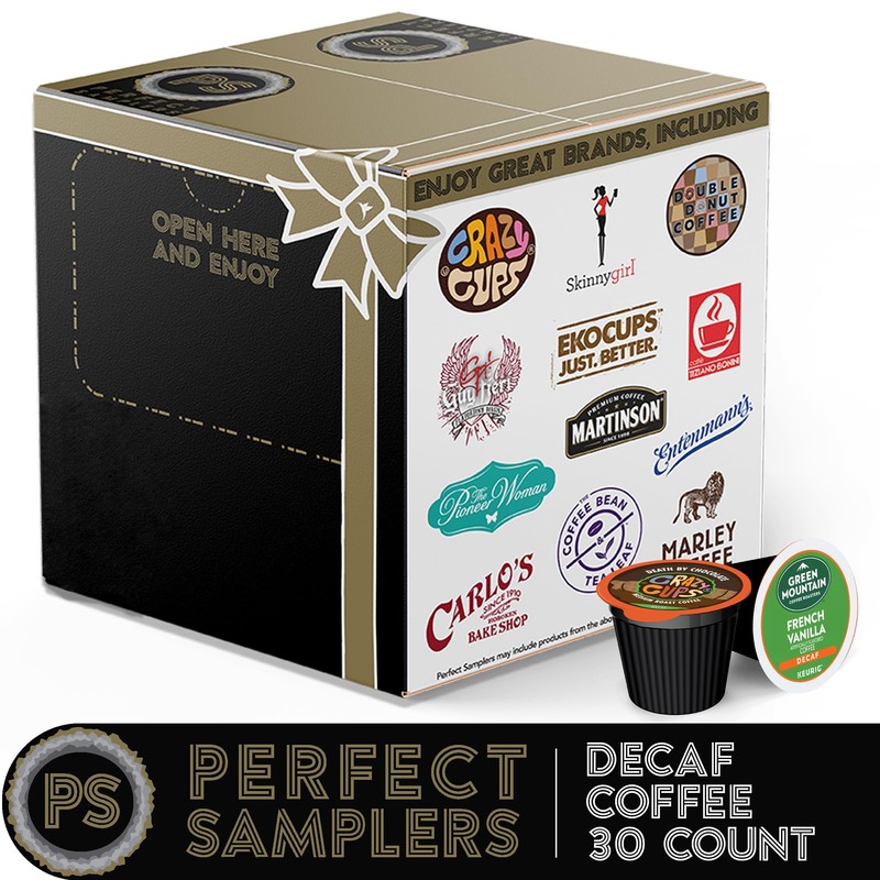 Crazy Cups Flavored Decaf Coffee Pods Variety Pack Sampler, Assorted