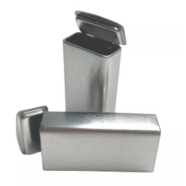 MagnaKoys® MagnaKoys Rectangular Silver Metal Hinged Lid Tin Containers (7 Pack)