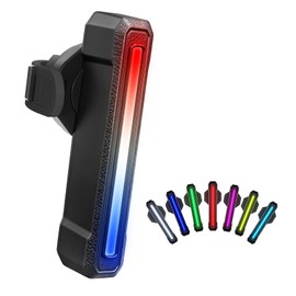 AIBOO Japan Standard Bicycle Tail Light【Next Generation Smart Bicycle Light】Smart Brake Sensing Vibration Detection Automatic On/Off High Brightness Visibility Up 7 Color LED 4 Lighting Modes USB-C