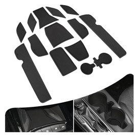 CDEFG for 2024 2025 2026 Trax Center Console Liner Mats for Chevy Trax 2024 2025 Accessories, Cup Holder Insert Door Slot Pocket Pad Non-Slip for Trax LS, 1RS, LT, 2RS, ACTIV 14Pcs (Black)