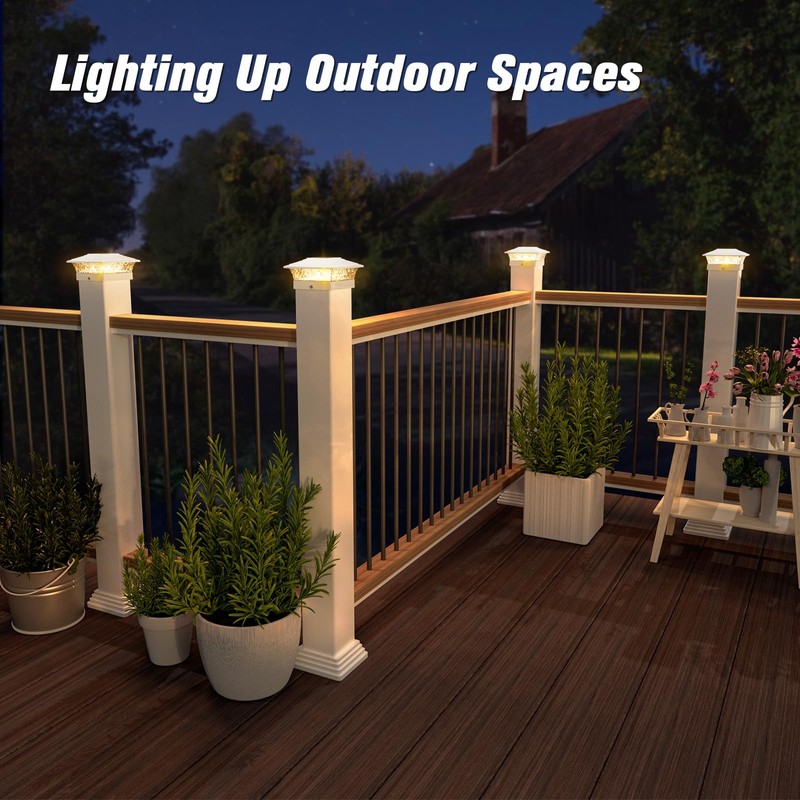 Solar Post Cap Lights Outdoor 12pack, Waterproof Fence Post Lights