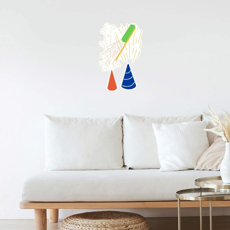 Extra Large 460mm 'Fireworks Exploding with Colour ' Permanent Sticker