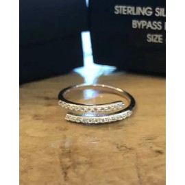 Avon CZ 925 Sterling Silver 925 RJ Bypass Ring Size 7 New In Gift Box