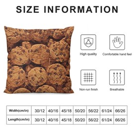 Aswuihz Cookie Funny Food Throw Pillow Covers Decorative Pillow Case Fun Decor Square Couch Cushion Cover for Home Decor Sofa Living Room Bed Car Sofa 18x18 Inch