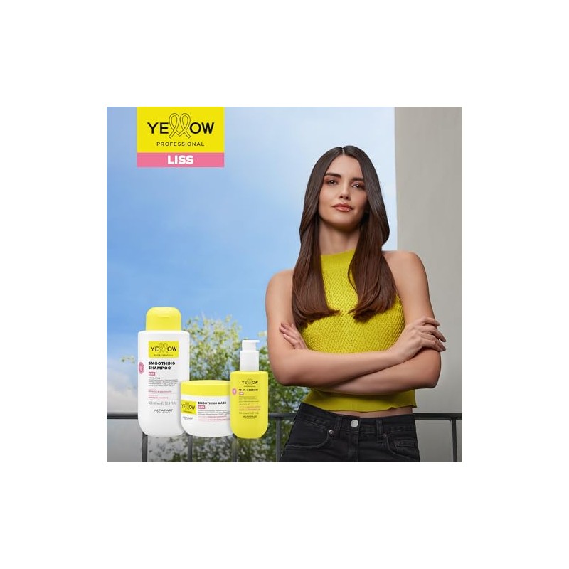 Alfaparf Milano Yellow Professional Smoothing Shampoo, Champú Alisador con Keraveg