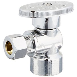 Plumb Pak, Chrome Keeney 2048PCLF 1/2-Inch FIP by 3/8-Inch O.D. Quarter Turn Angle Valve