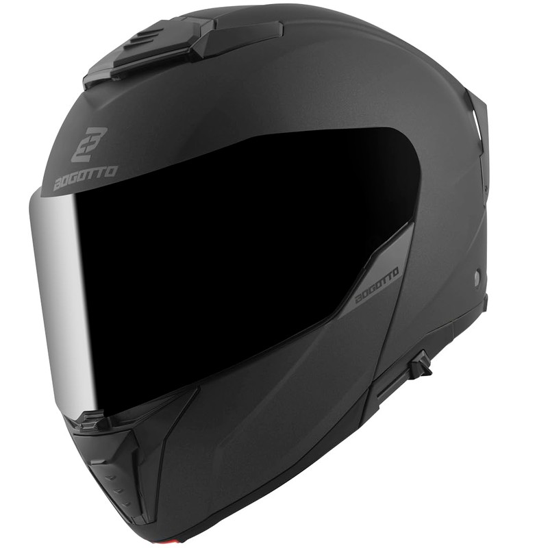 Bogotto FF404 Solid Flip-Up Helmet, Matte Black, S