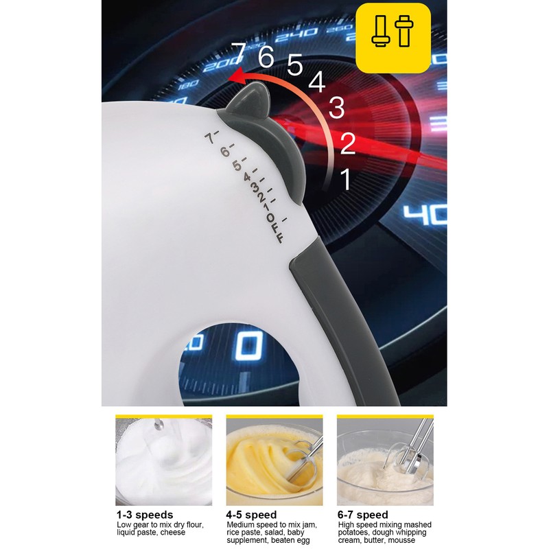 Electric Hand Mixer 180W 7 Speed Handle Mixer Household Egg