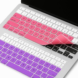 TypeNest 2-Pack Silicone MacBook Air 13 inch Keyboard Cover – Gradient Pink & Purple – Compatible with MacBook Air 13” M2/M3 (2018–2022, A1932/A2179/A2337), Ultra-Thin, Washable, Protective