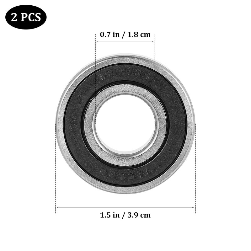 UEETEK 2pcs 6203-2RS Bearing Shielded Deep Groove Ball Bearing Wheel