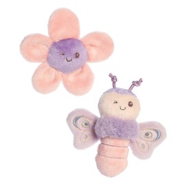 Ebba™ Playful Flutterflies™ Flutterfly™ Rattle & Crinkle Set Baby Stuffed Animal - Sensory Delight - Imaginative Play - Purple 4 Inches