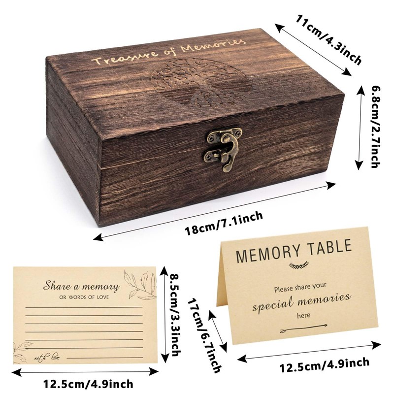 Oxmidud Wooden Share Love & Memories Box with 50 Pcs
