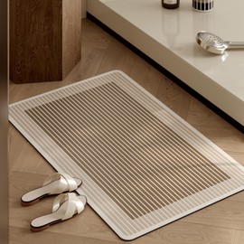 VivaMats Quick-Dry Bath Mat, Absorbent Non-Slip Bathroom Rug, Soft Shower Mat for Bathtub & Toilet, Thin Floor mats (Rectangular)