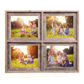 BarnwoodUSA | Signature Collage Frame - 100% Up-Cycled Genuine Reclaimed Wood (4-8x10, Weathered Gray)