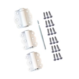QCAA Door Spring Hinges, 2-3/4", Each Set Including 2 PCS Self Closing and 1 PC Adjustable Self Closing Door Hinge, White, 1 Set, Made in Taiwan