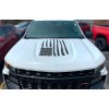 EmblemsPlus Chevy Silverado Matte Black Distressed Flag Hood Decal Graphic
